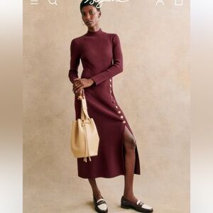 Sezane Harper Dress in Burgundy